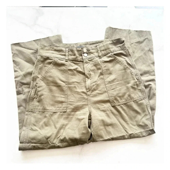 Joes Jeans Size 32 Green The Blake Utility High Waisted Cropped Wide Leg Pant - Picture 5 of 10